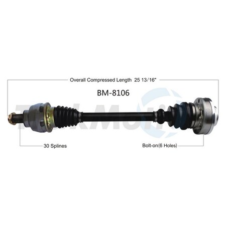 Surtrack Axle Cv Axle Shaft, Bm-8106 BM-8106